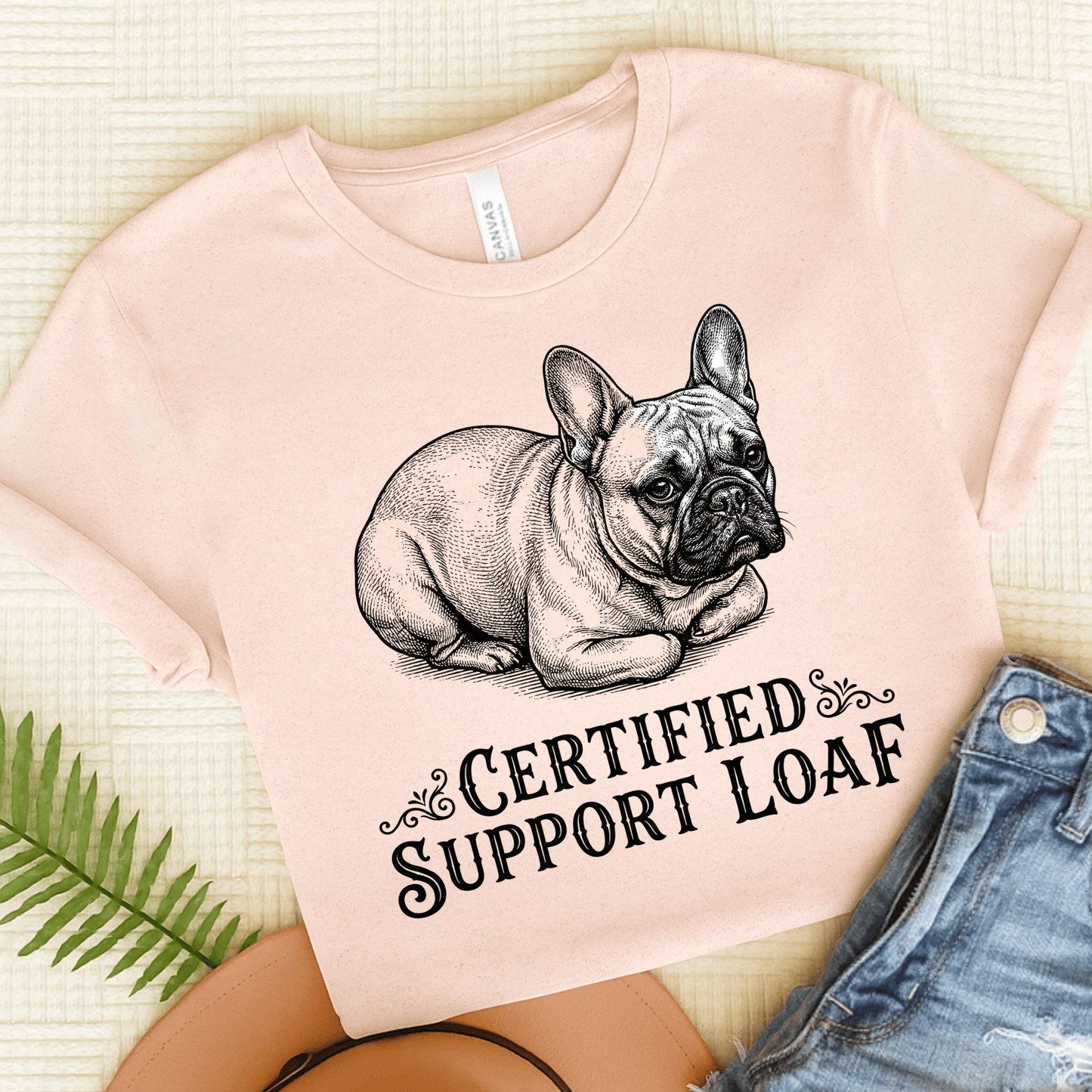 French Bulldog Support Loaf Unisex TShirt Soft Pink