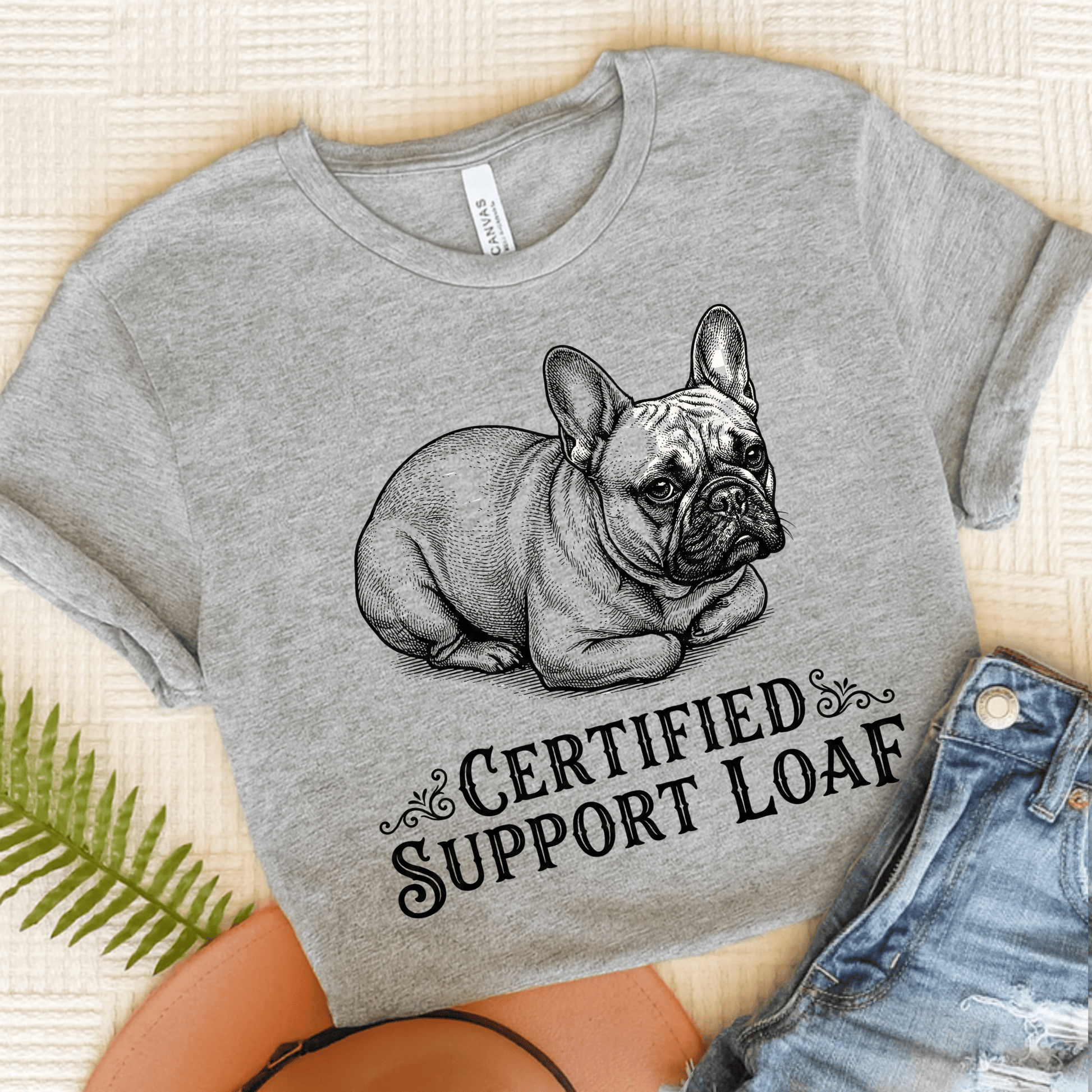 French Bulldog Support Loaf Unisex TShirt Athletic Heather