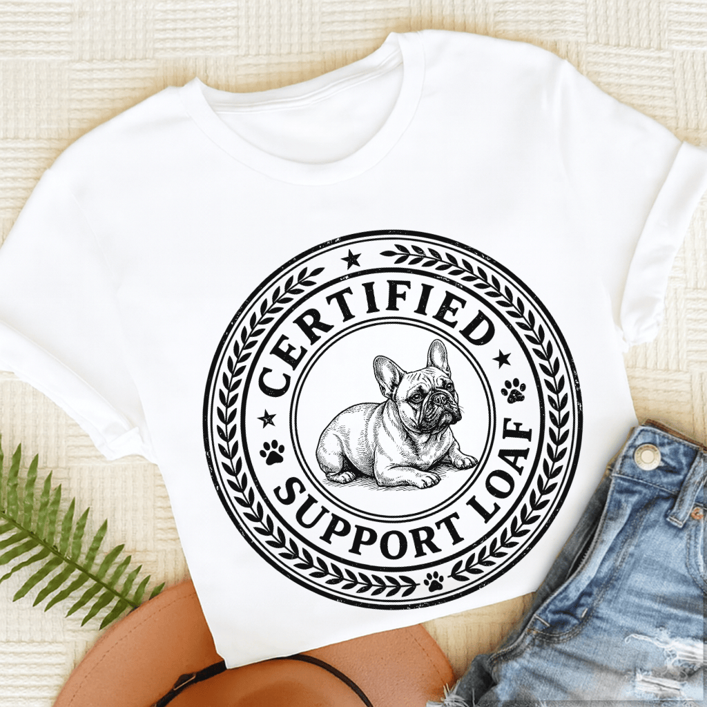 French Bulldog Support Loaf Unisex TShirt White