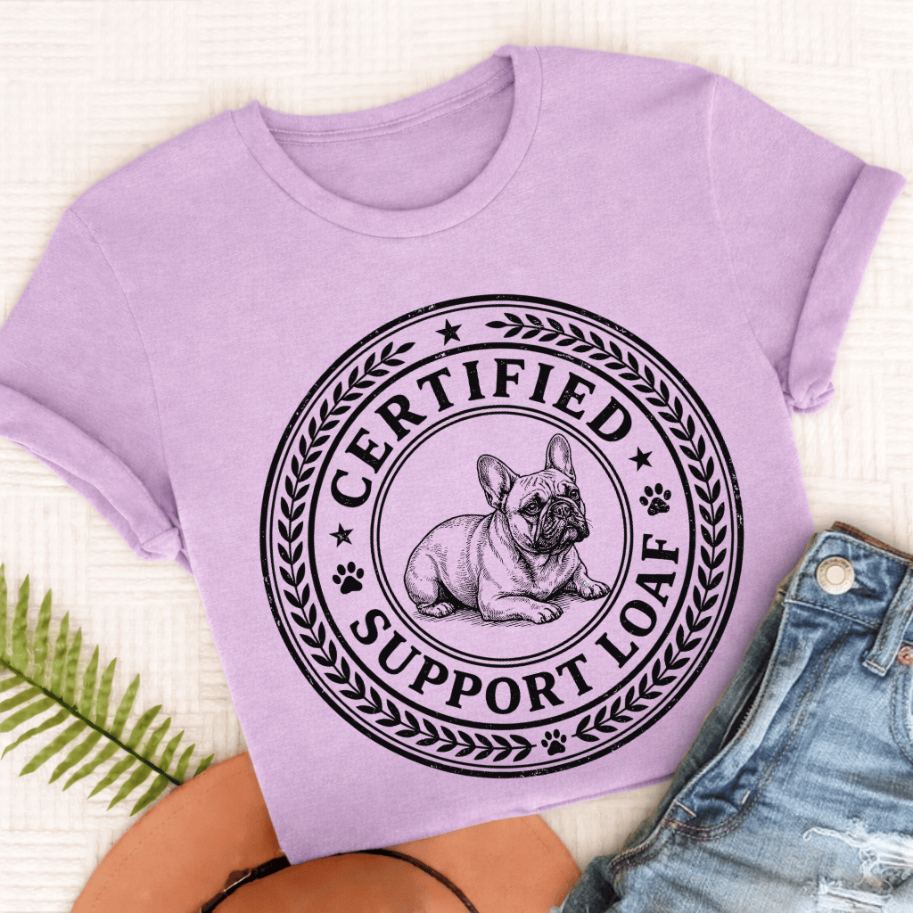 French Bulldog Support Loaf Unisex TShirt Comfort Colors Orchid