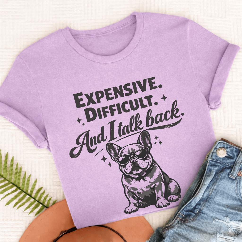 French Bulldog Talk Back Snark Unisex TShirt Orchid