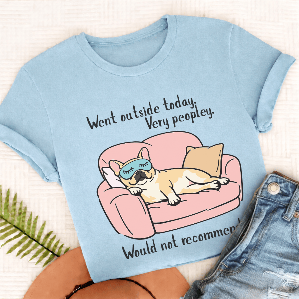 French Bulldog Too Peopley Unisex TShirt Comfort Colors Chambray