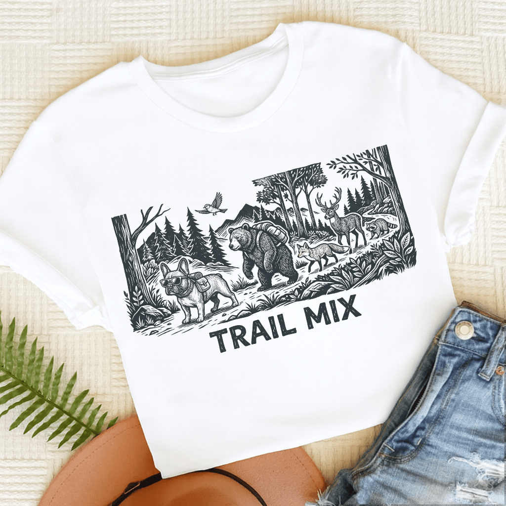 French Bulldog Trail Mix Unisex TShirt White