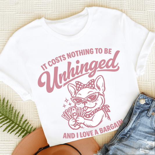 T-Shirt White / S French Bulldog Unhinged Unisex TShirt
