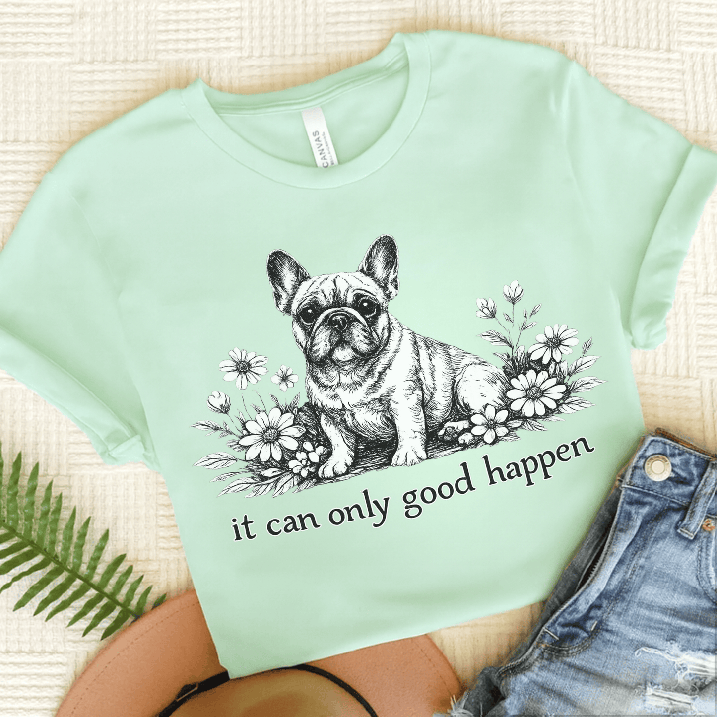 French Bulldog USA Political Funny Unisex TShirt Heather Mint