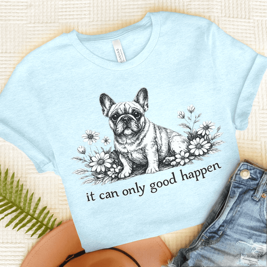 French Bulldog USA Political Funny Unisex TShirt Heather Ice Blue