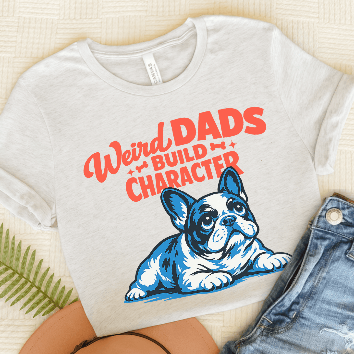 French Bulldog Weird Dads Unisex TShirt Ash