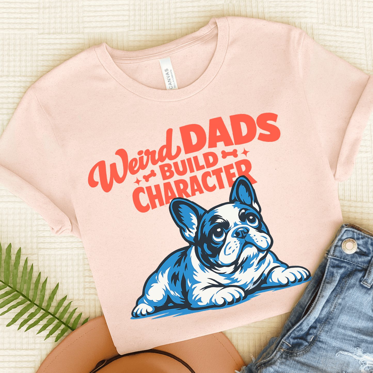 French Bulldog Weird Dads Unisex TShirt Soft Pink