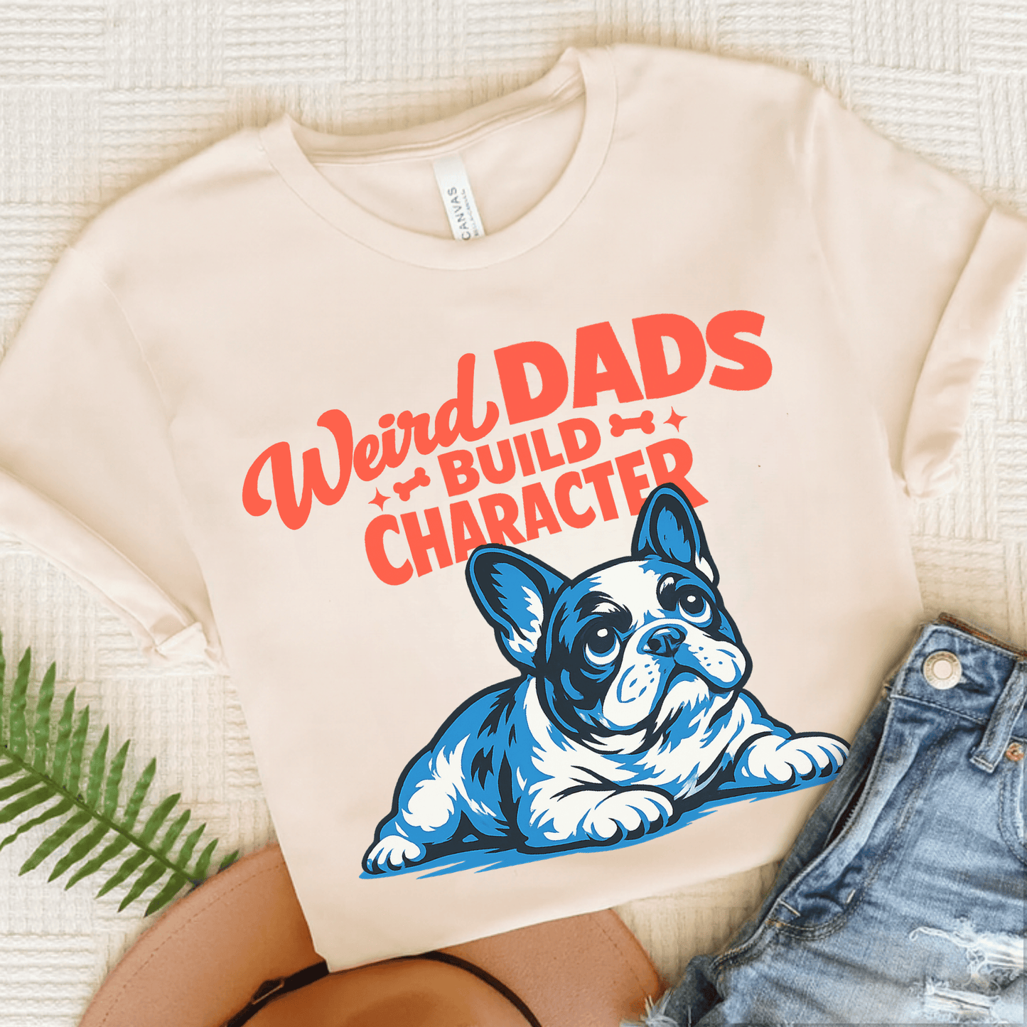 French Bulldog Weird Dads Unisex TShirt Natural