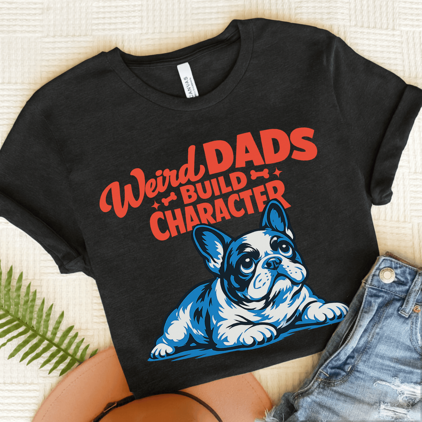 French Bulldog Weird Dads Unisex TShirt Dark Grey Heather
