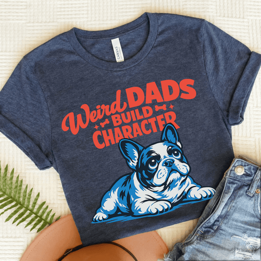 French Bulldog Weird Dads Unisex TShirt Heather Navy
