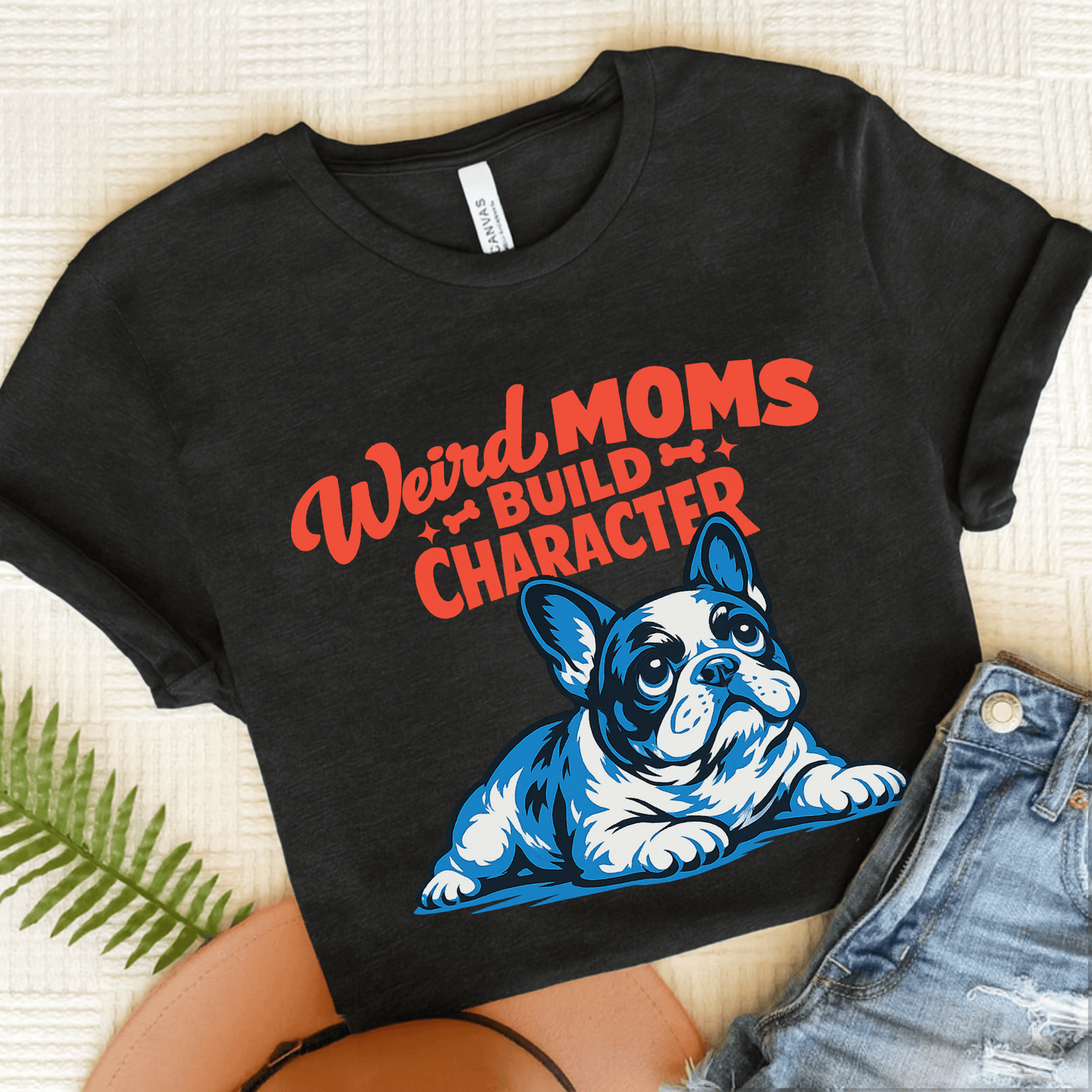 French Bulldog Weird Moms Unisex TShirt Dark Grey Heather