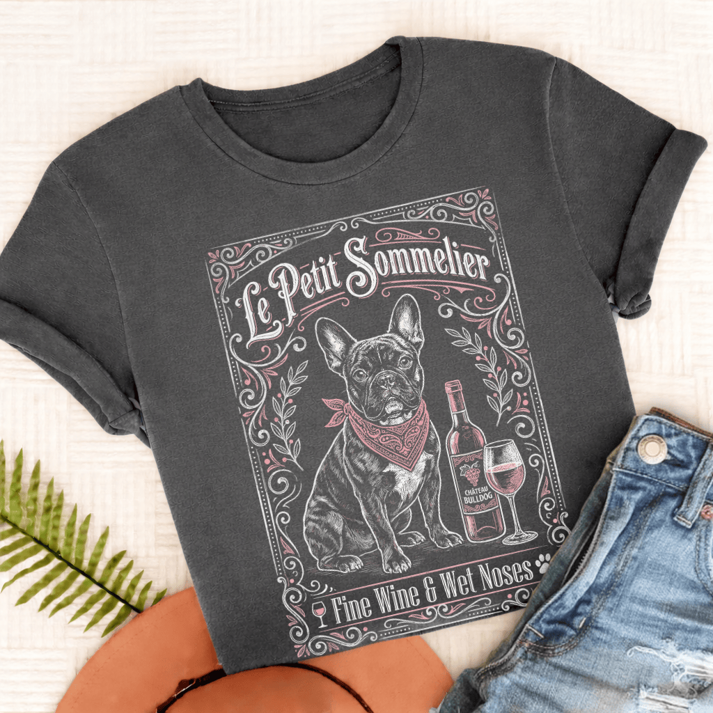 French Bulldog Wine Lover Unisex TShirt Pepper