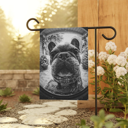 French Bulldog Winter Doorbell Camera Yard Flag