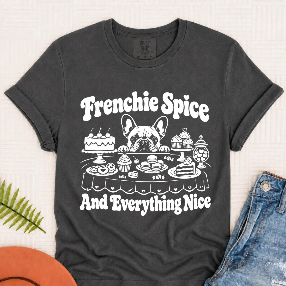 Frenchie Baking Sugar Spice Unisex Tshirt Pepper