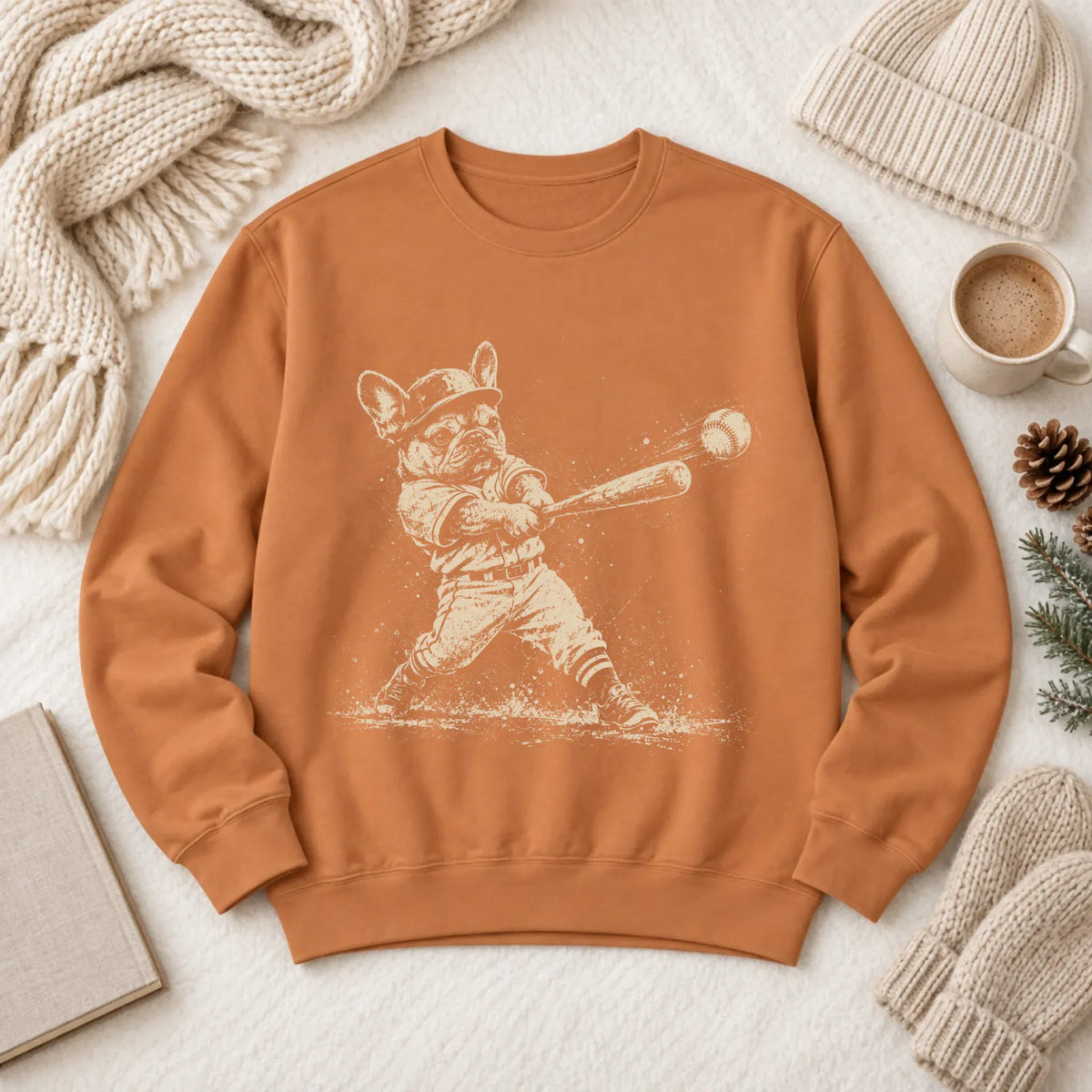 Frenchie Baseball Player Unisex Sweatshirt Yam