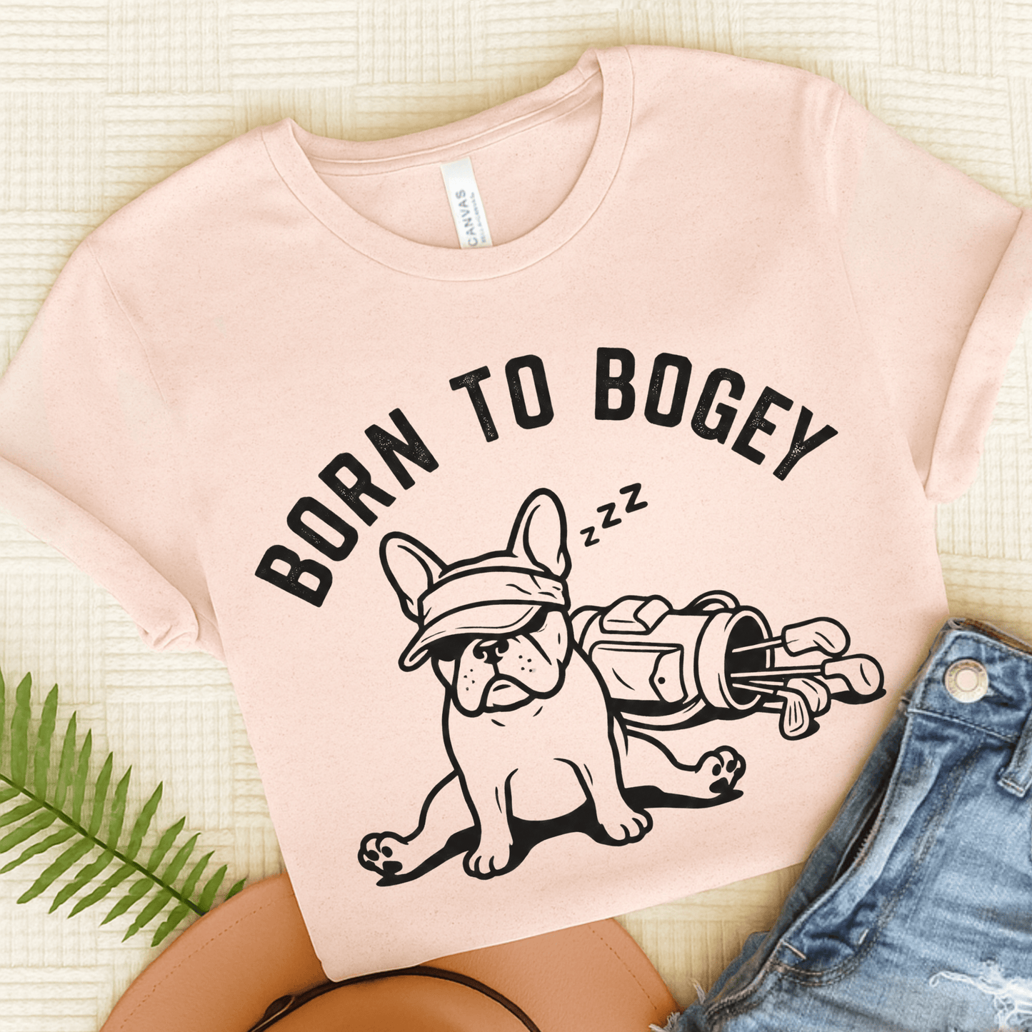 Frenchie Bogey Golfer Unisex TShirt Soft Pink