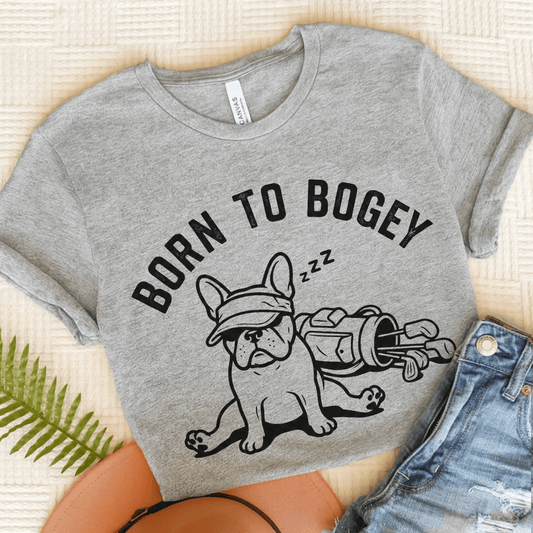 Frenchie Bogey Golfer Unisex TShirt Athletic Heather