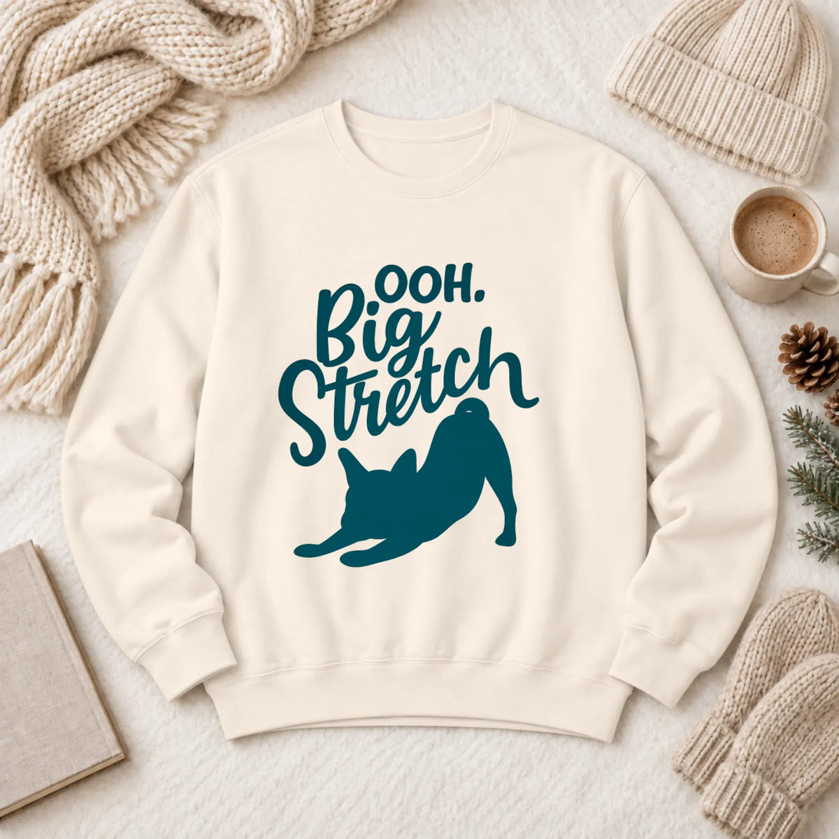 Customizer 1466 LW Sweatshirt Light / Ivory / S Frenchie Bulldog Big Stretch Yoga Unisex Sweatshirt