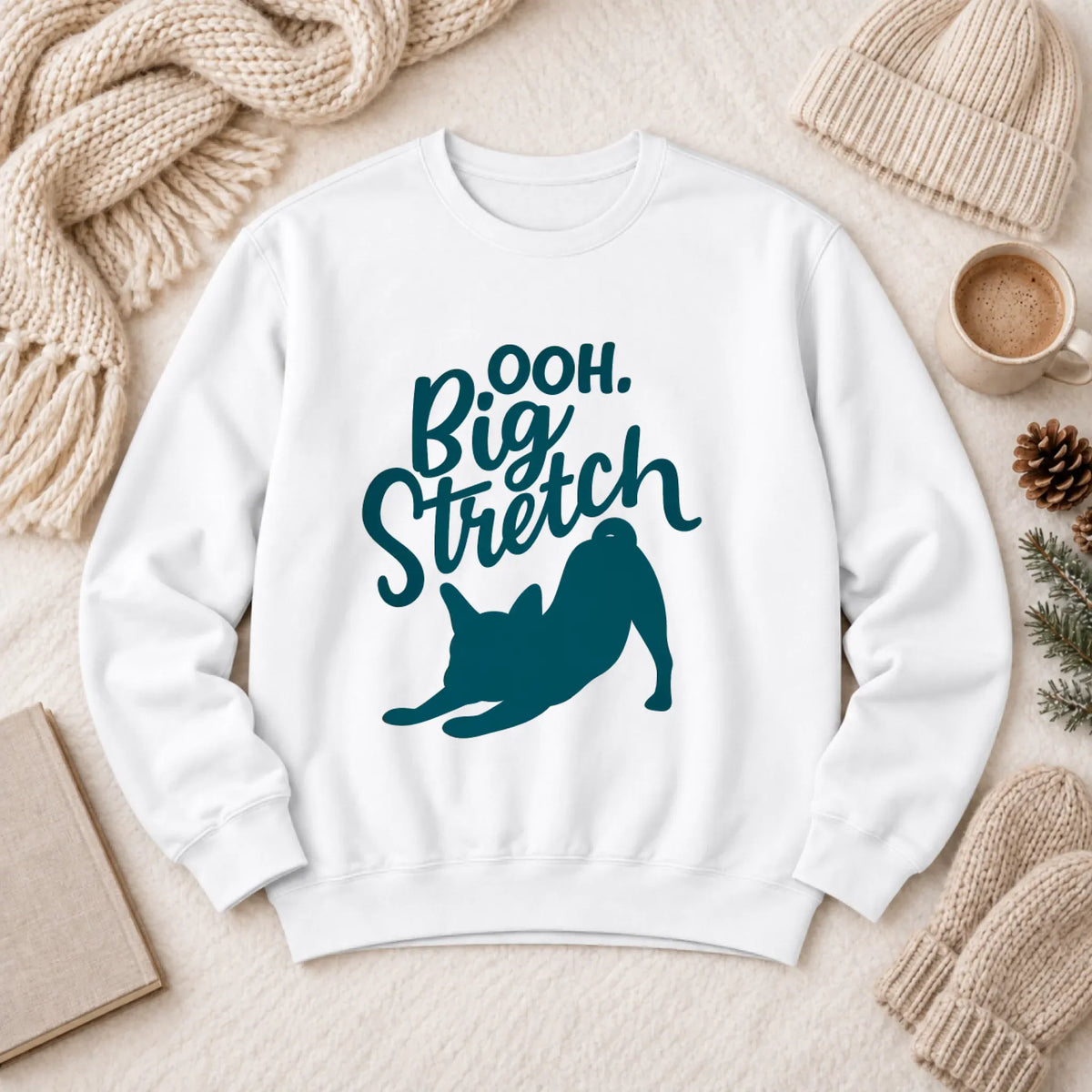 Customizer 1466 LW Sweatshirt Light / White / S Frenchie Bulldog Big Stretch Yoga Unisex Sweatshirt