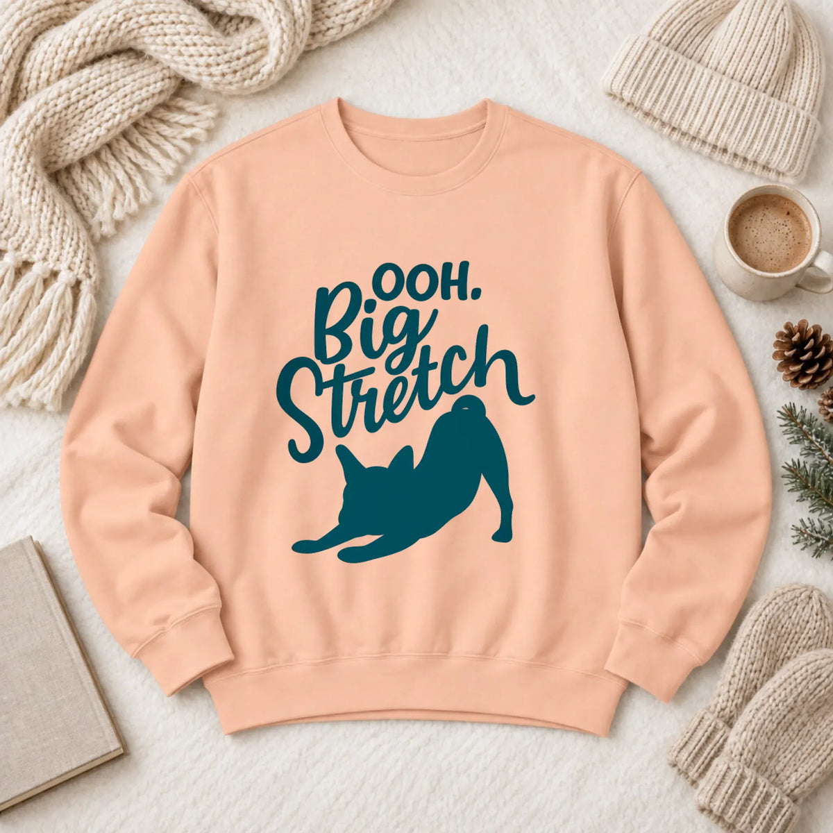 Customizer 1466 LW Sweatshirt Light / Peachy / S Frenchie Bulldog Big Stretch Yoga Unisex Sweatshirt