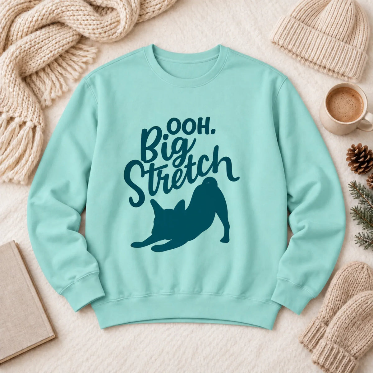 Customizer 1466 LW Sweatshirt Light / Chalky Mint / S Frenchie Bulldog Big Stretch Yoga Unisex Sweatshirt