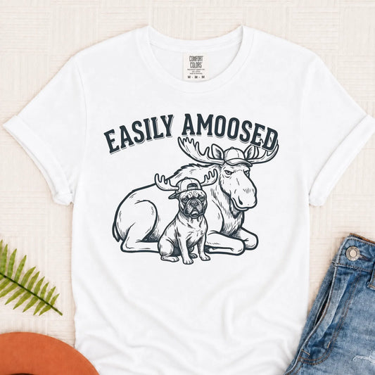 Frenchie Bulldog Canada Moose Unisex TShirt White