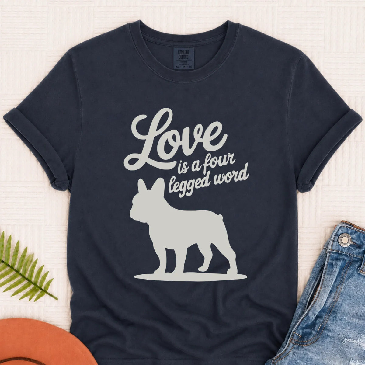 Frenchie Bulldog Four Legged Love Unisex TShirt Pepper 3XL