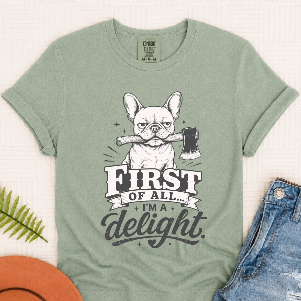 T-Shirt Bay / S Frenchie Bulldog Funny Axe Delight Unisex TShirt