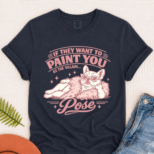 Frenchie Bulldog Funny Villain Unisex TShirt