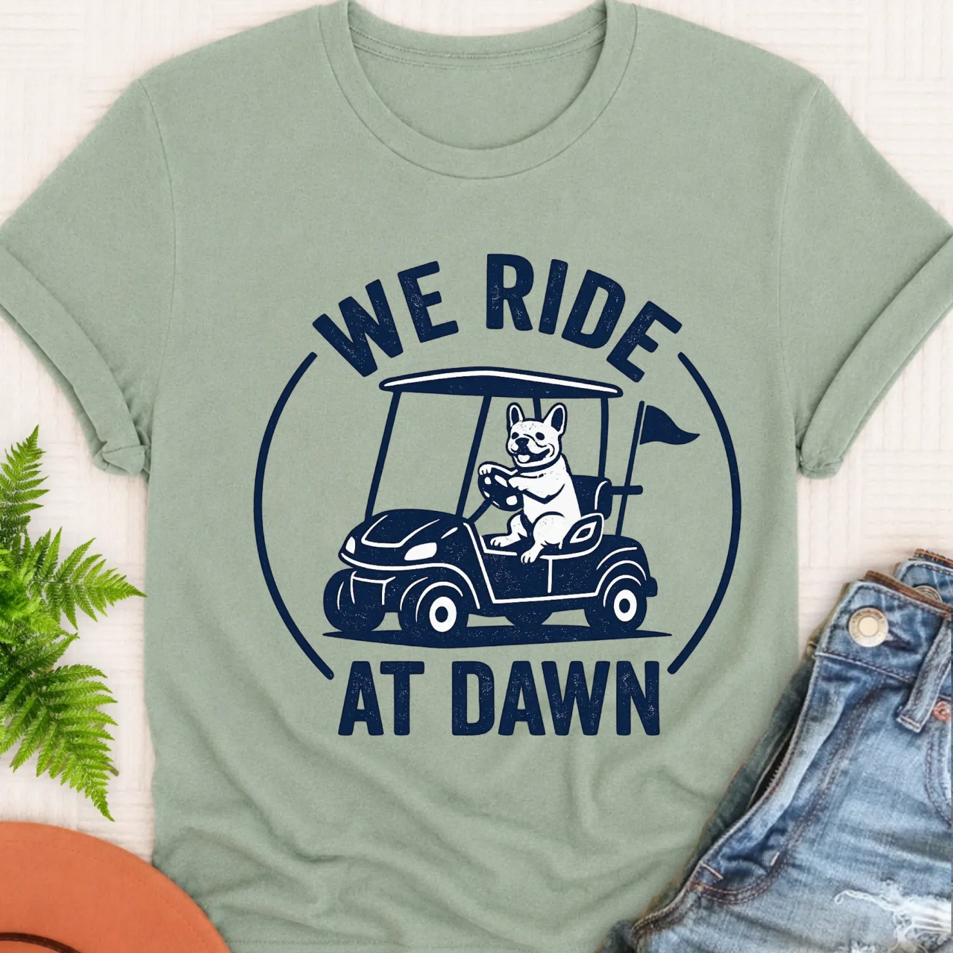 T-Shirt Bay / S Frenchie Bulldog Golf Cart Unisex TShirt