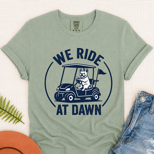 Frenchie Bulldog Golf Cart Unisex TShirt Bay