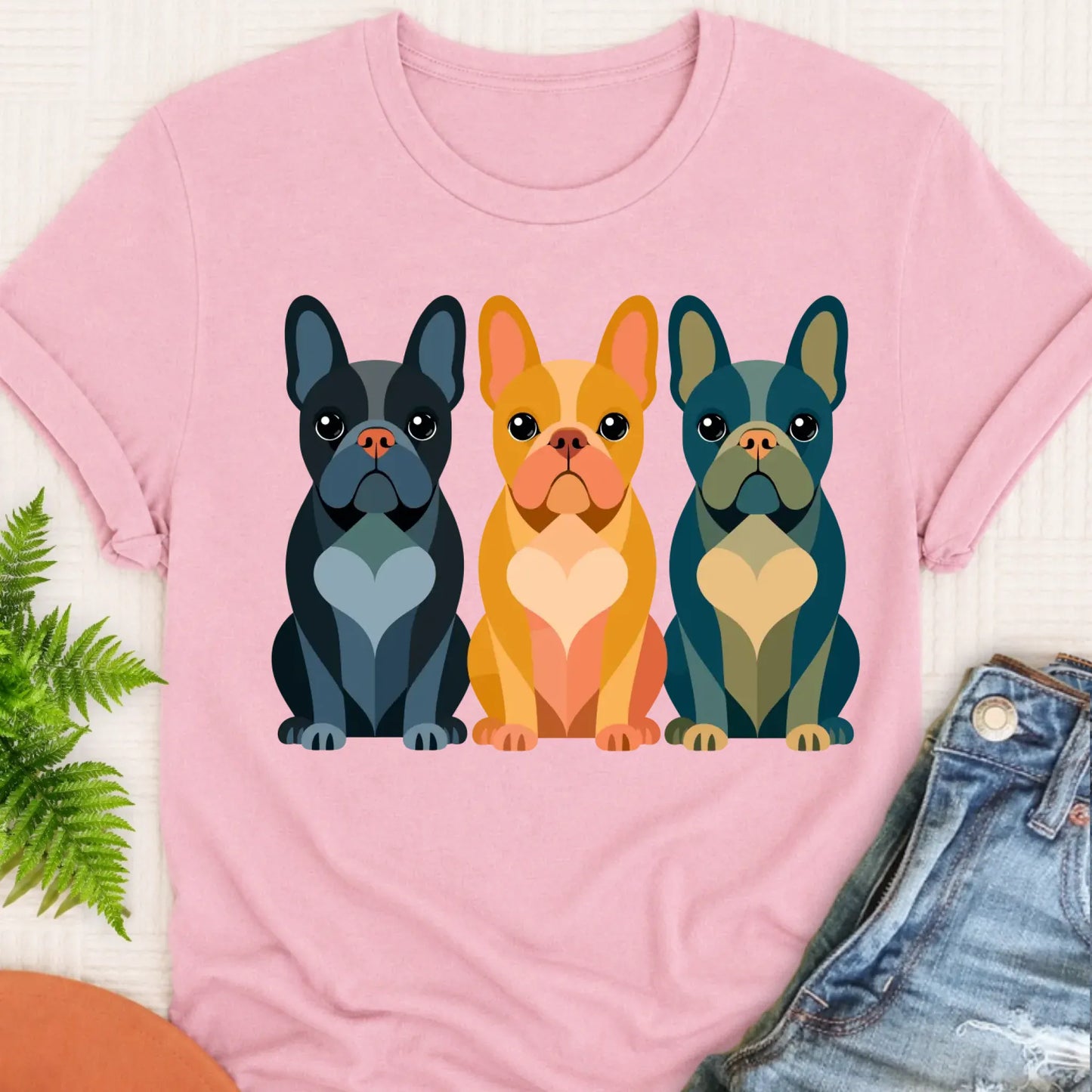 T-Shirt Blossom / S Frenchie Bulldog Little Hearts Unisex TShirt