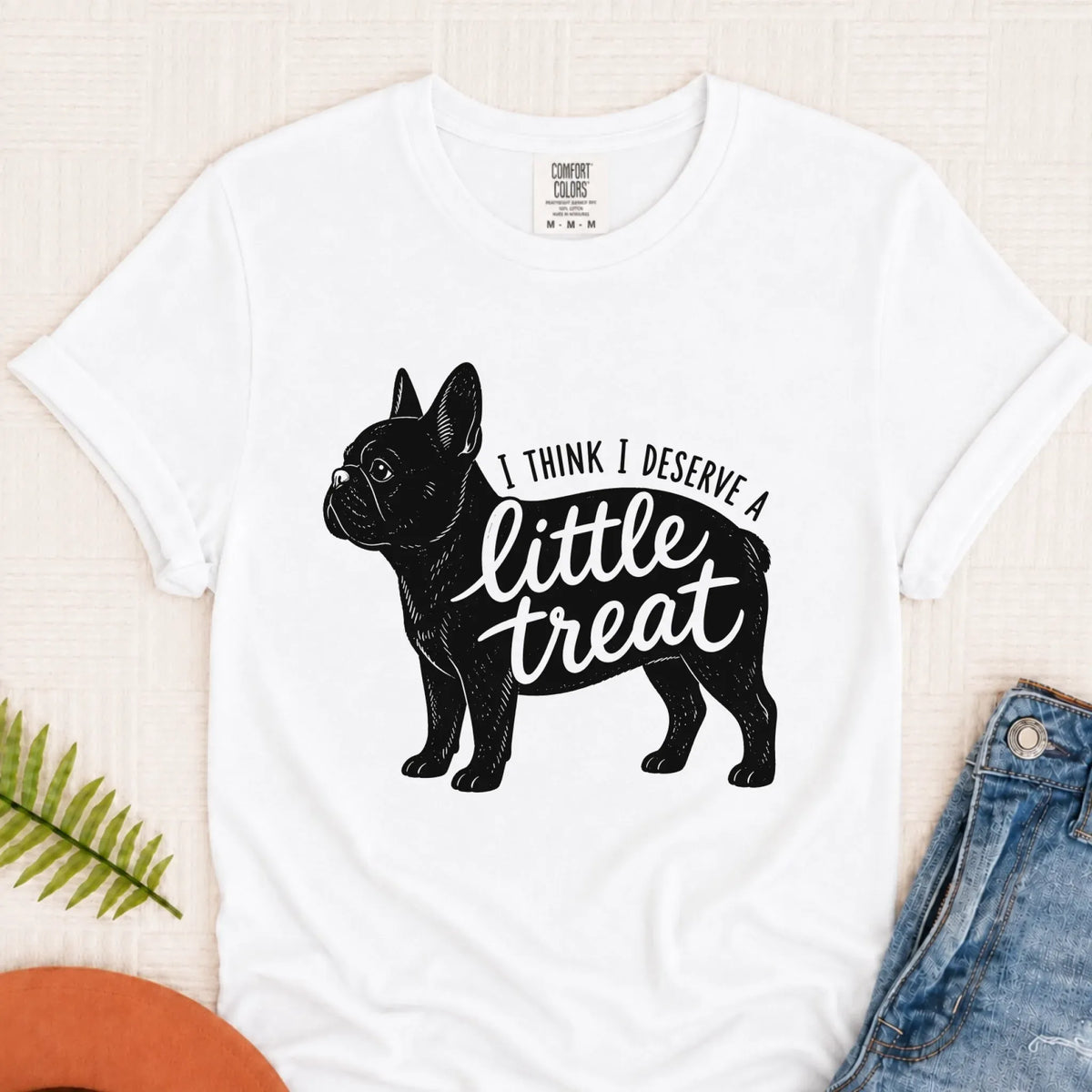Frenchie Bulldog Little Treat Unisex TShirt White