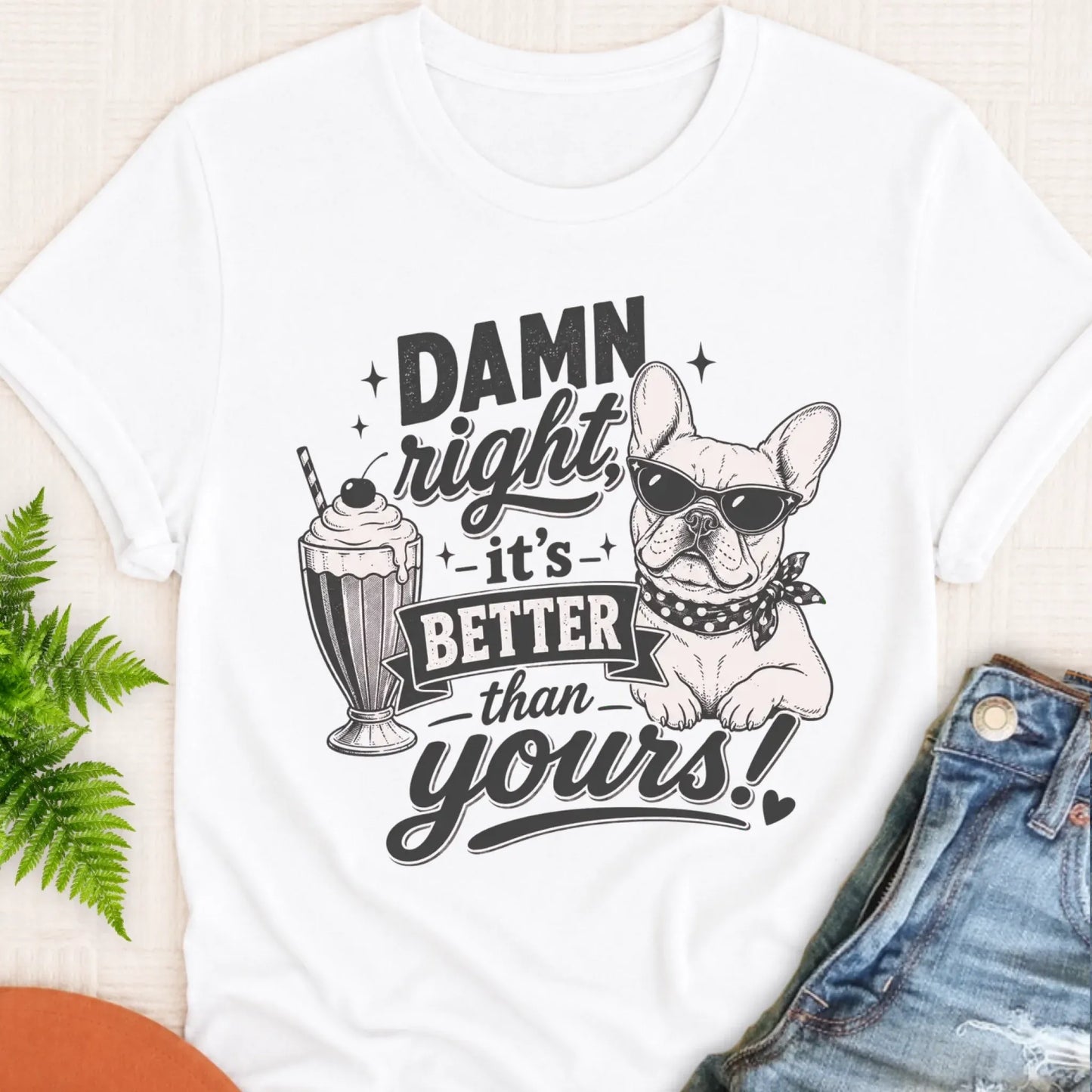 T-Shirt White / S Frenchie Bulldog Milkshake To the Yard Unisex TShirt