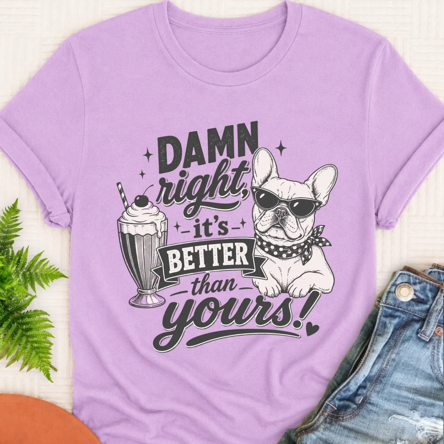 T-Shirt Orchid / S Frenchie Bulldog Milkshake To the Yard Unisex TShirt