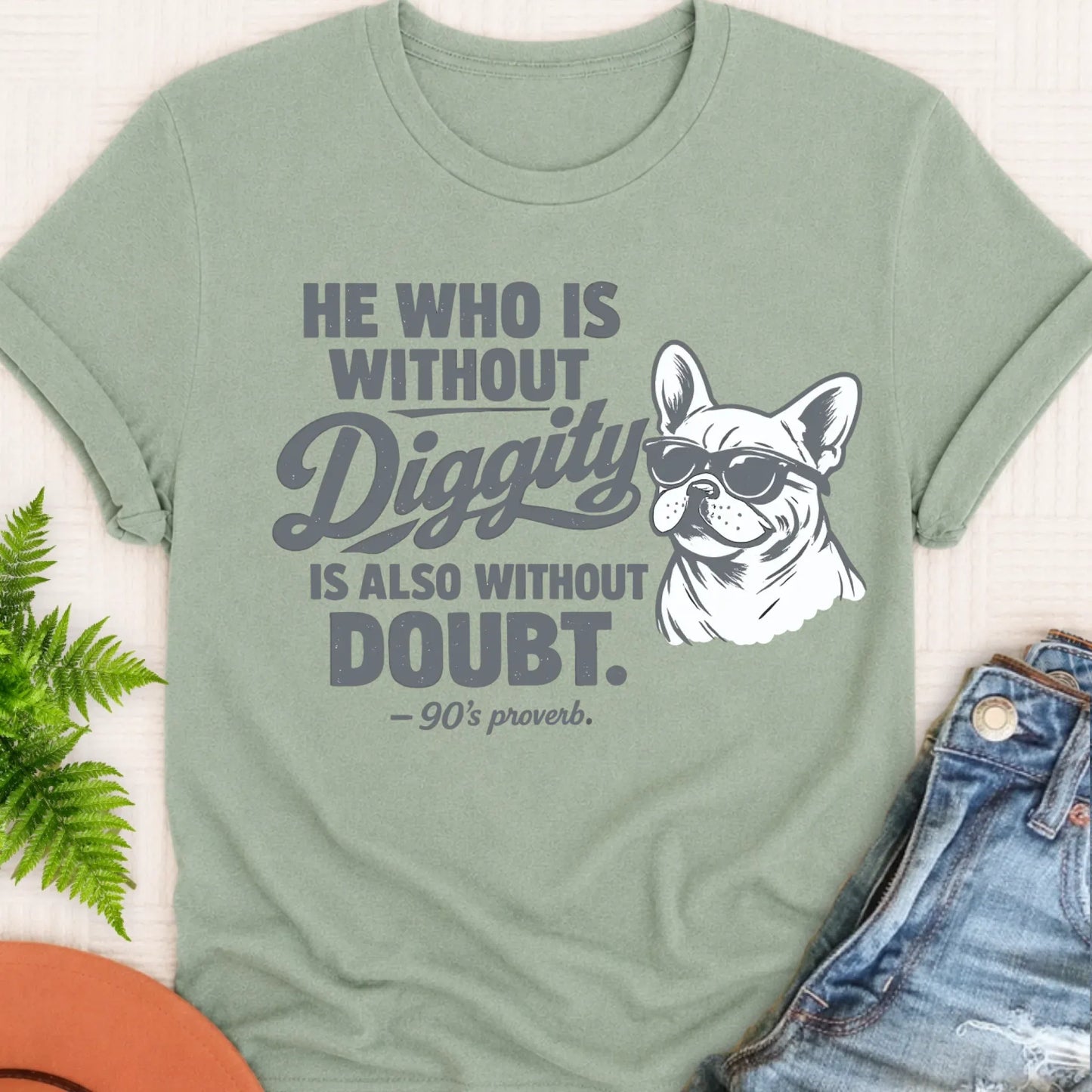 T-Shirt Bay / S Frenchie Bulldog No Diggity Unisex TShirt