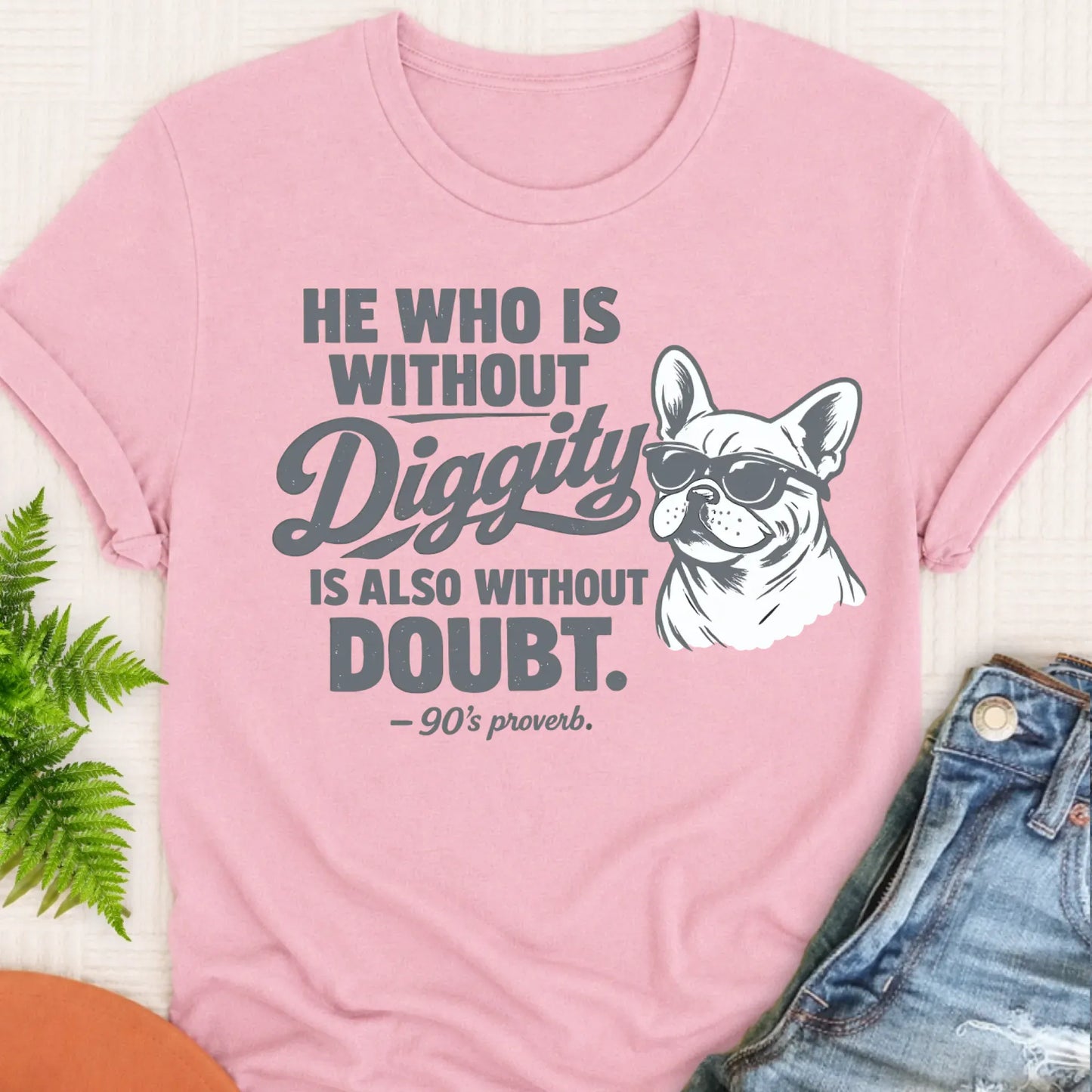 T-Shirt Blossom / S Frenchie Bulldog No Diggity Unisex TShirt