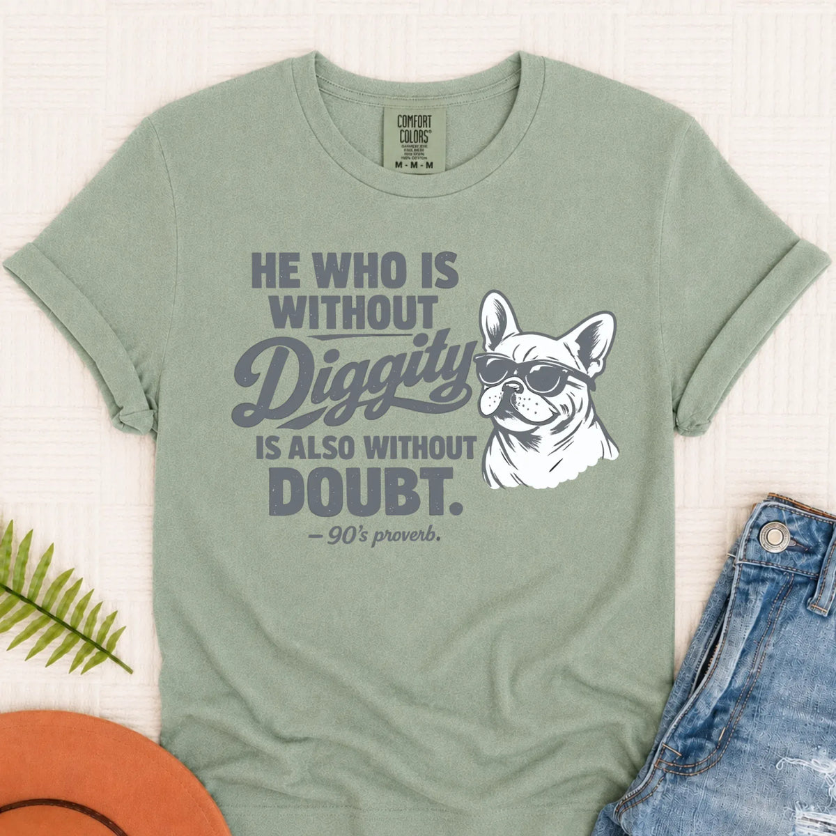 Frenchie Bulldog No Diggity Unisex TShirt Bay