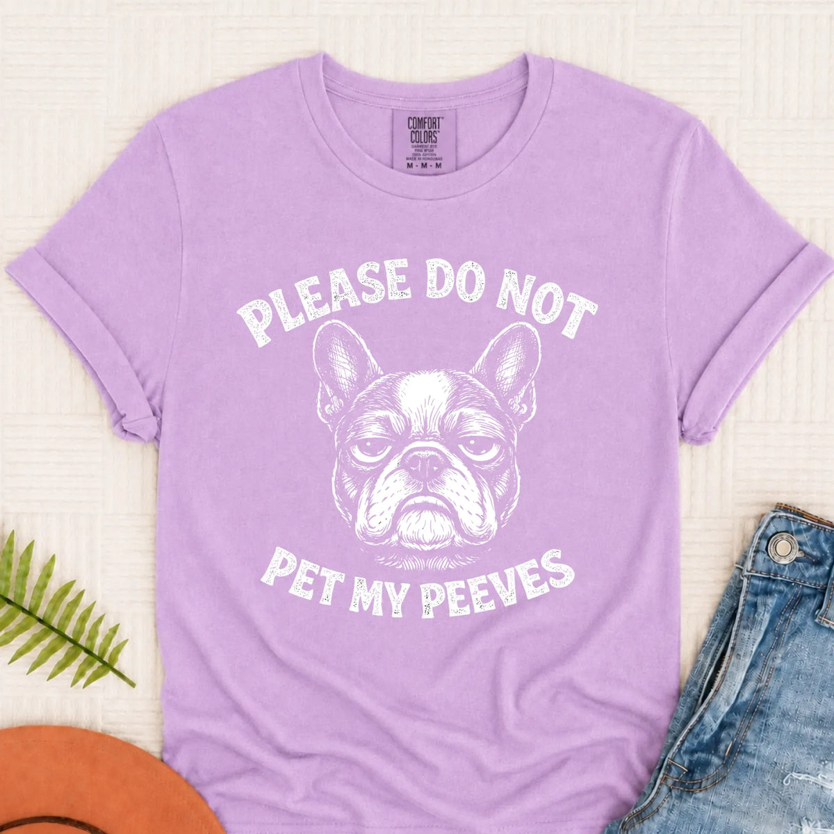 Frenchie Bulldog Pet My Peeves Unisex TShirt Orchid