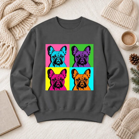 Frenchie Bulldog Pop Art Andy Unisex Sweatshirt Pepper