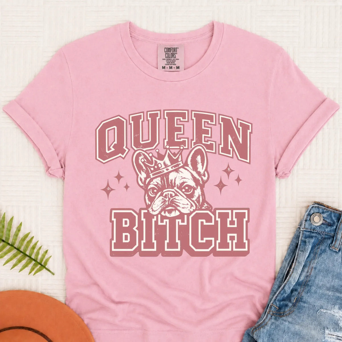 Frenchie Bulldog Queen Bitch Unisex TShirt Blossom