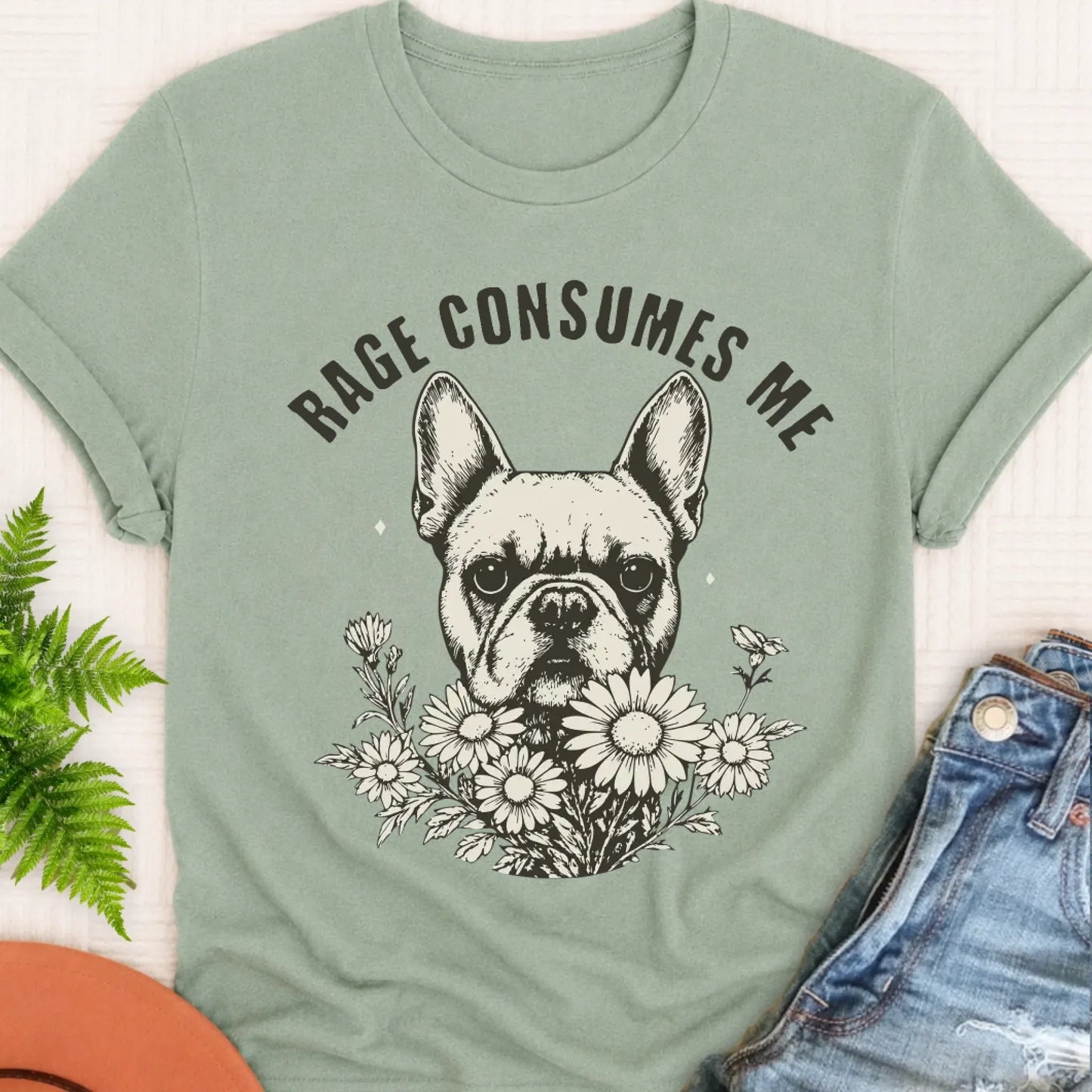 T-Shirt Bay / S Frenchie Bulldog Rage Consumes Me Unisex TShirt