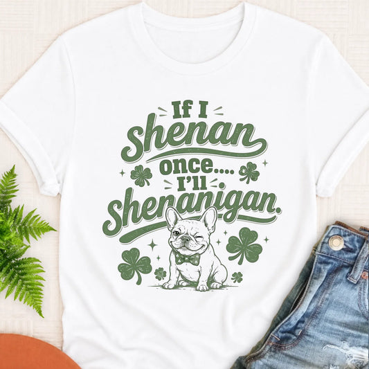 Frenchie Bulldog Saint Patricks Unisex Tshirt White