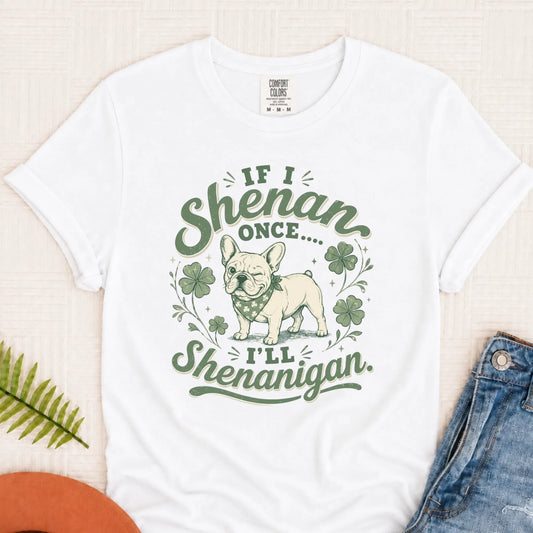 Frenchie Bulldog Saint Patricks Unisex Tshirt White