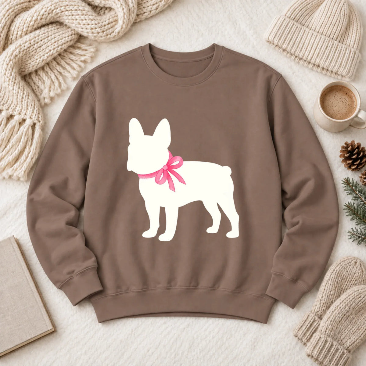 Sweatshirt Espresso / S Frenchie Bulldog Silhouette Unisex Sweatshirt