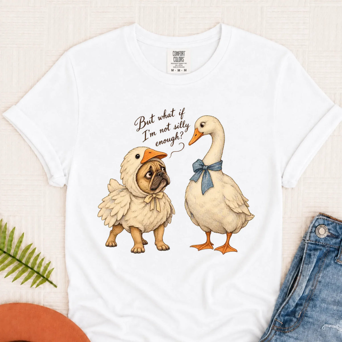 Customizer Monster Light 1717 / White / S Frenchie Bulldog Silly Goose Unisex Tshirt