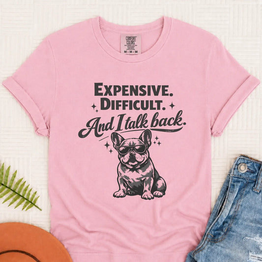 Frenchie Bulldog Talk Back Snark Unisex TShirt Blossom
