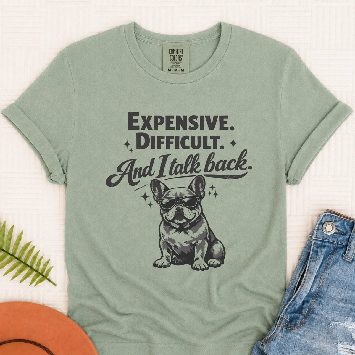 Frenchie Bulldog Talk Back Snark Unisex TShirt Bay