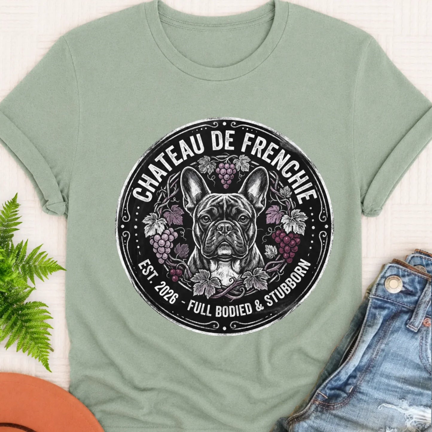 T-Shirt Bay / S Frenchie Bulldog Wine Day Drinking Unisex TShirt